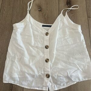 Abercrombie & Fitch Cream Buttoned Camisole